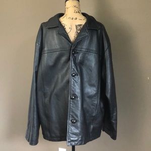 Men’s Roundtree & Yorke black leather jacket